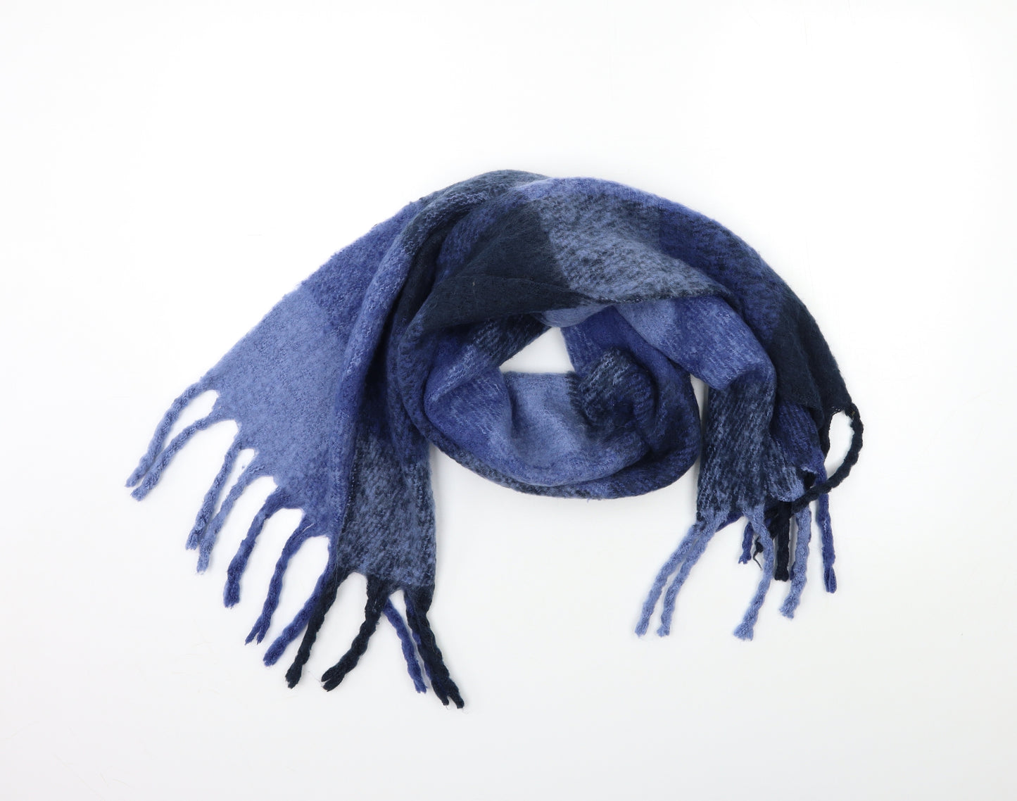 Preworn Womens Blue Check   Scarf