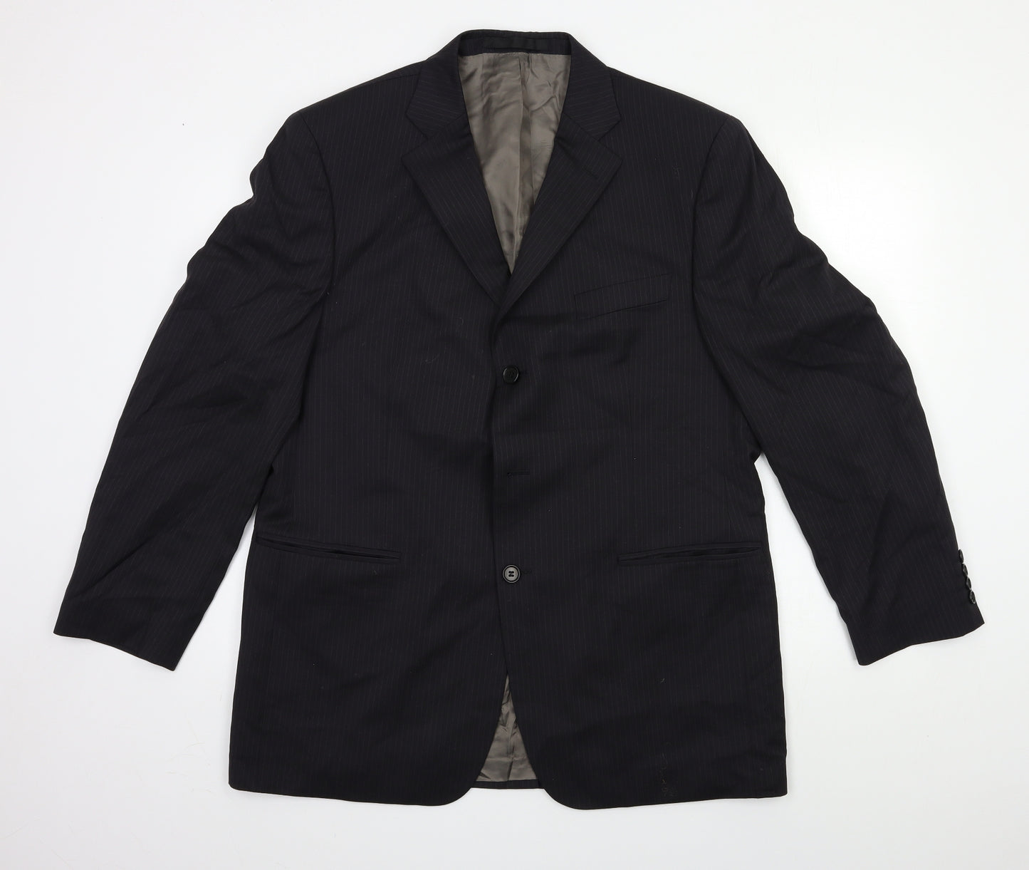Marks and Spencer Mens Black Striped  Jacket Suit Jacket Size 42