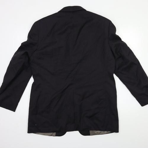 Marks and Spencer Mens Black Striped  Jacket Suit Jacket Size 42