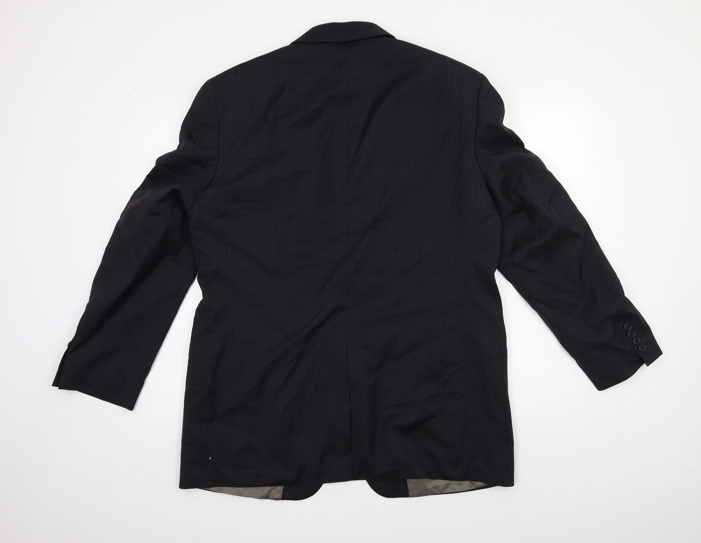 Marks and Spencer Mens Black Striped  Jacket Suit Jacket Size 42