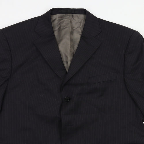Marks and Spencer Mens Black Striped  Jacket Suit Jacket Size 42