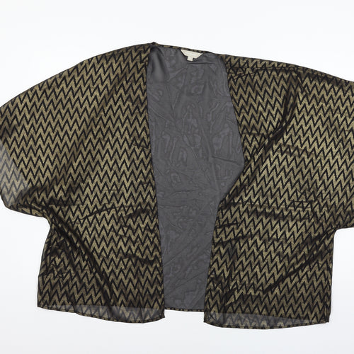 Anthology Womens Black Striped  Kimono Blouse Size 24