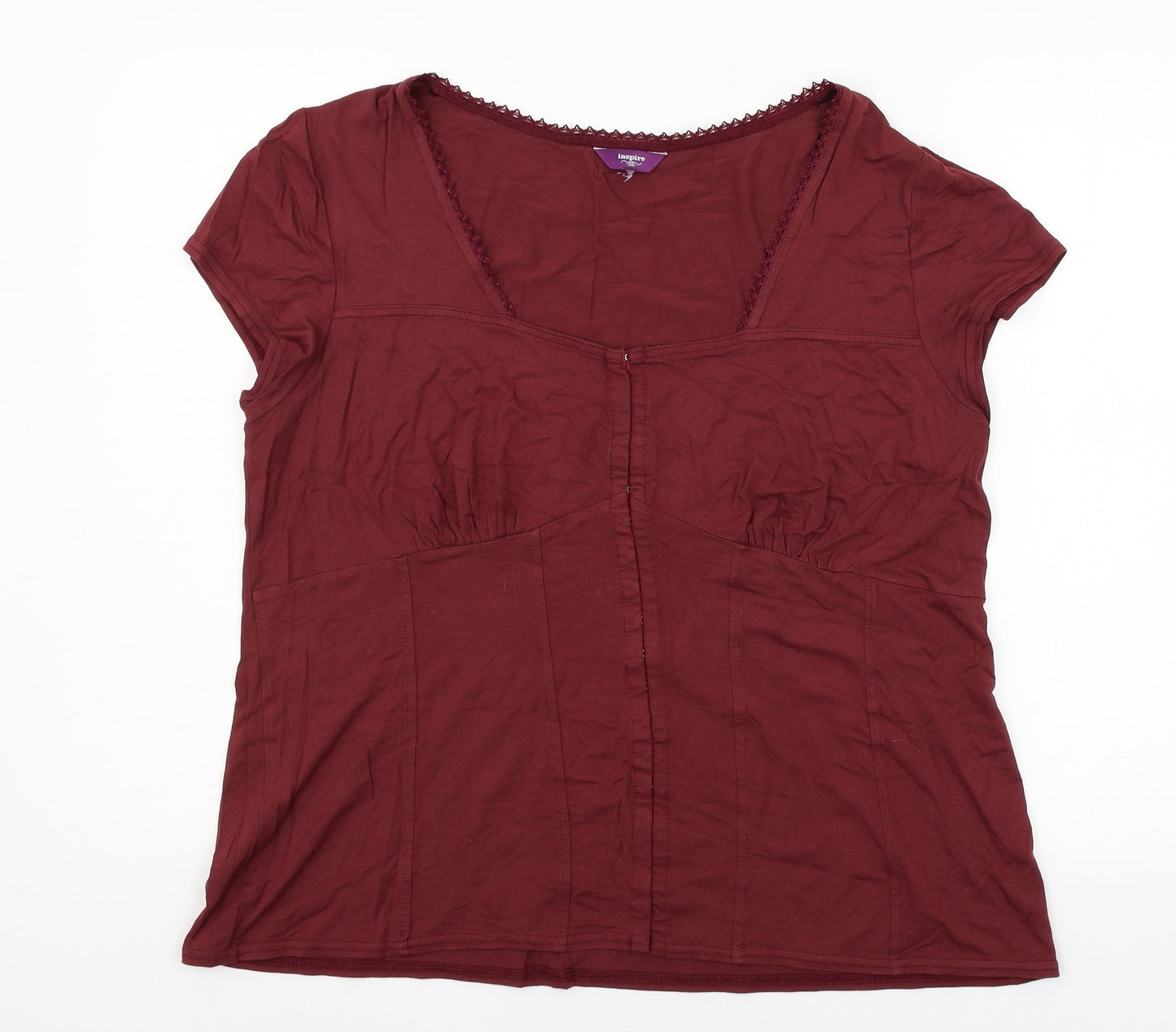 Inspire Womens Red  Jersey Basic T-Shirt Size 24