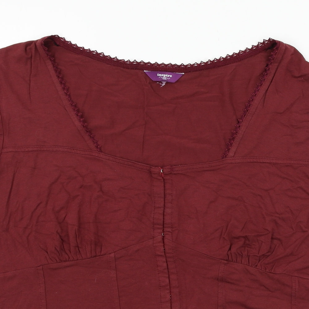 Inspire Womens Red  Jersey Basic T-Shirt Size 24