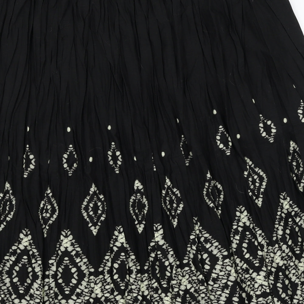 Damart Womens Black Geometric  Flare Skirt Size 24