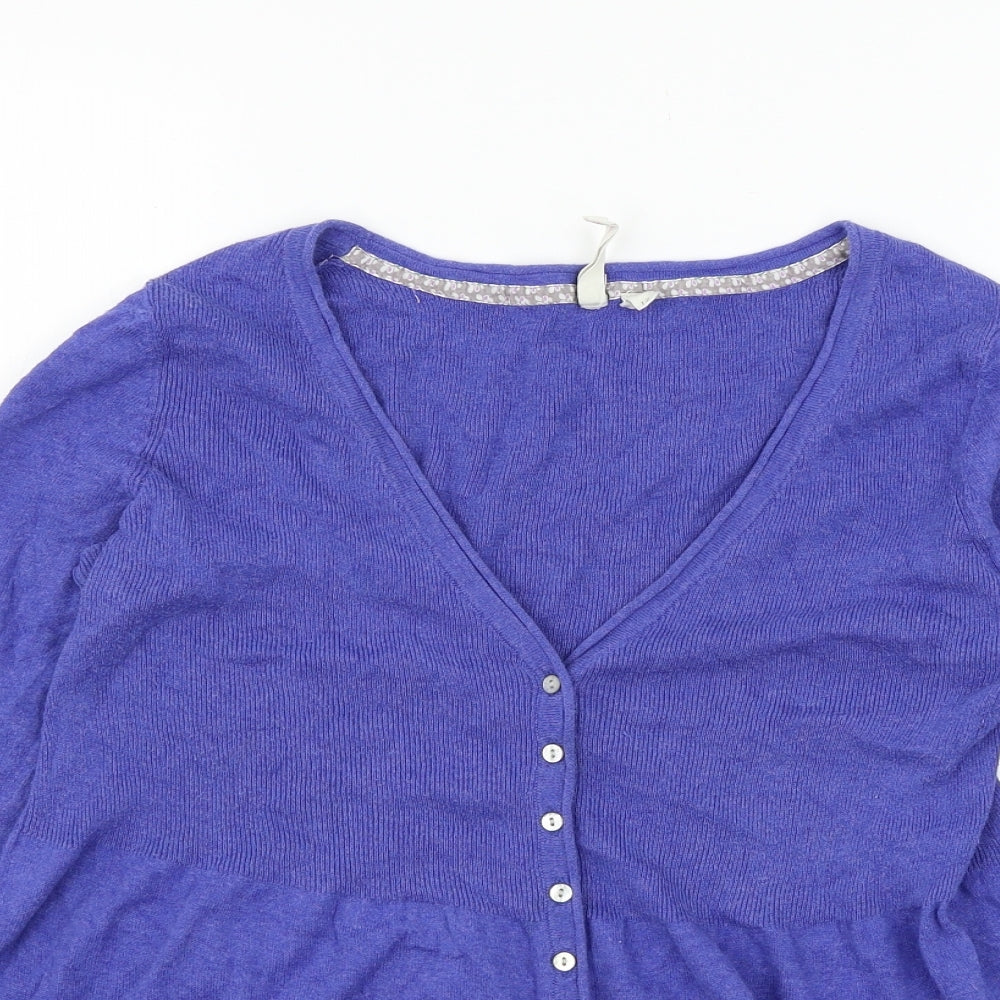 White Stuff Womens Blue  Knit Cardigan Jumper Size 12