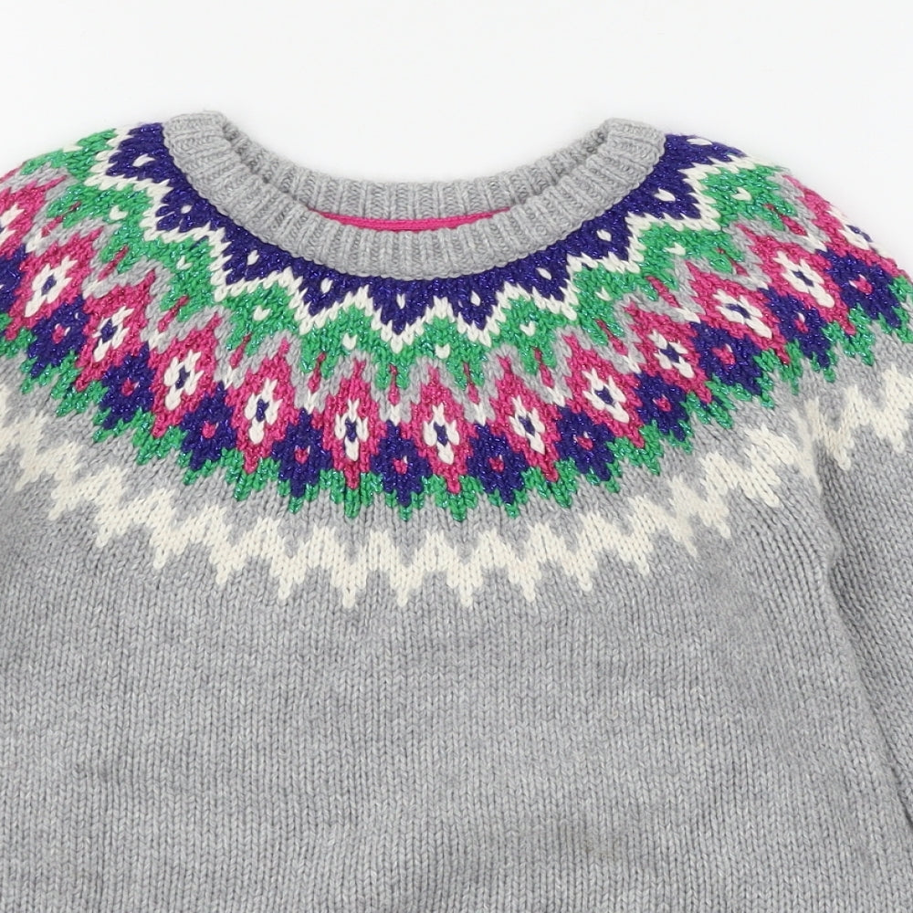 Boden Girls Grey  Knit Pullover Jumper Size 7-8 Years
