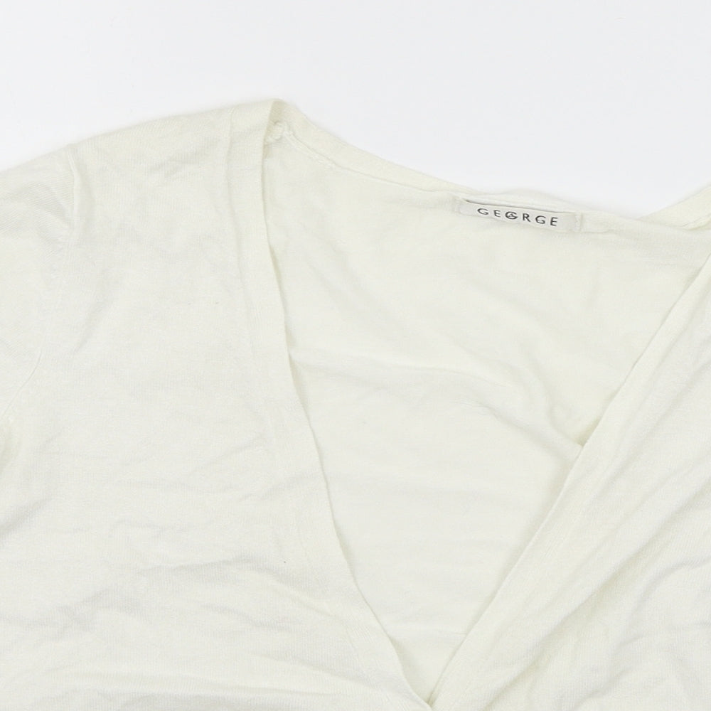 George Womens Ivory  Knit Cardigan Jumper Size 12