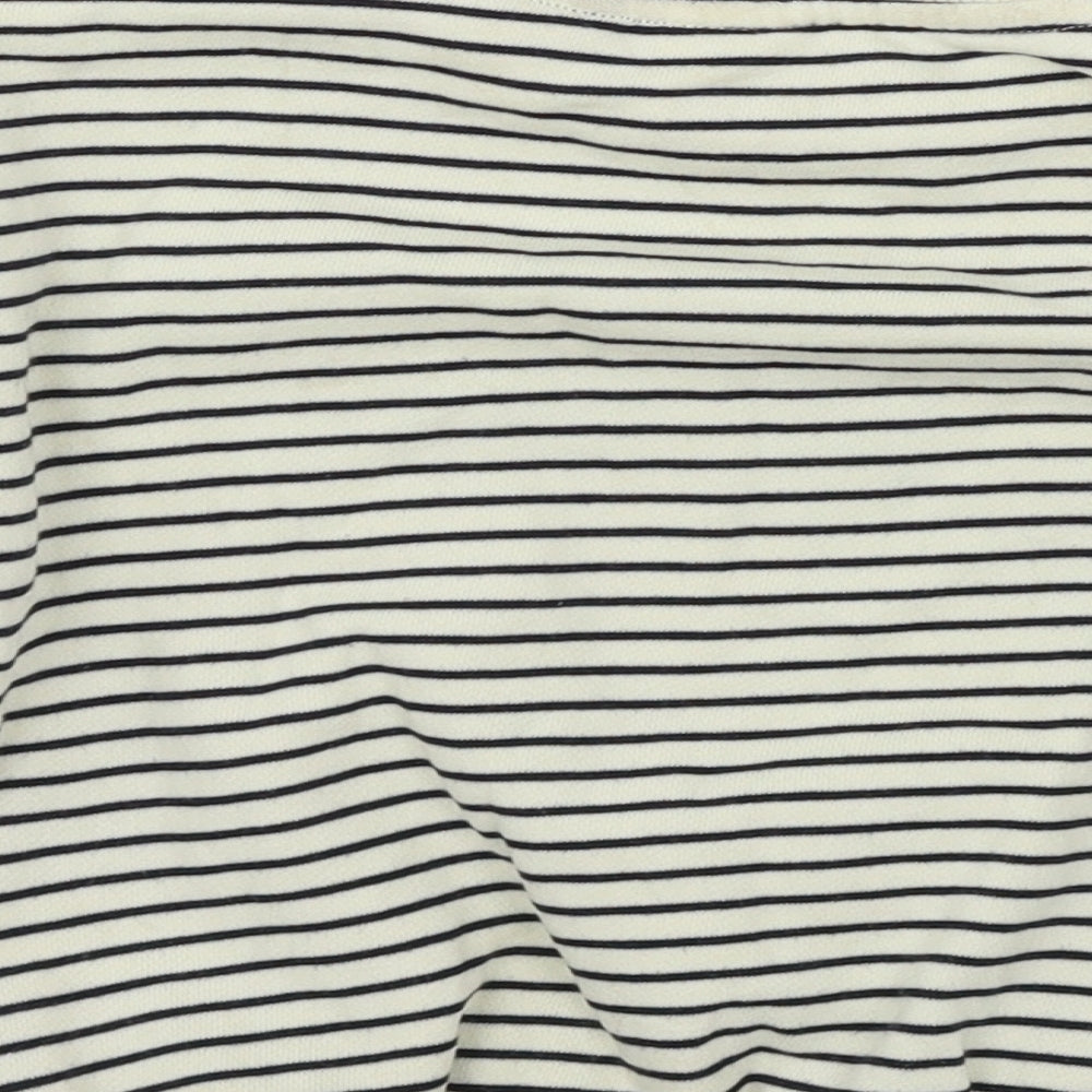 NEXT Girls Ivory Striped Jersey Pullover Sweatshirt Size 4 Years  - Cherry