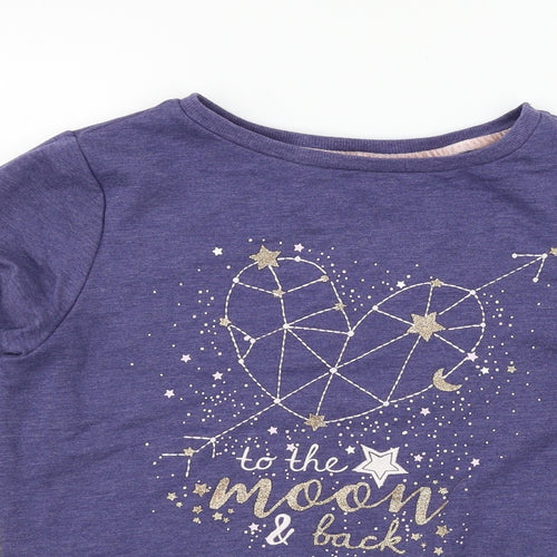 George Womens Blue Geometric Jersey Top Pyjama Top Size 8  - To the moon and back