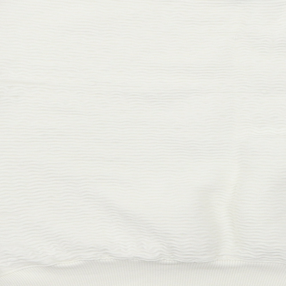 Zara Womens White  Jersey Pullover Sweatshirt Size M