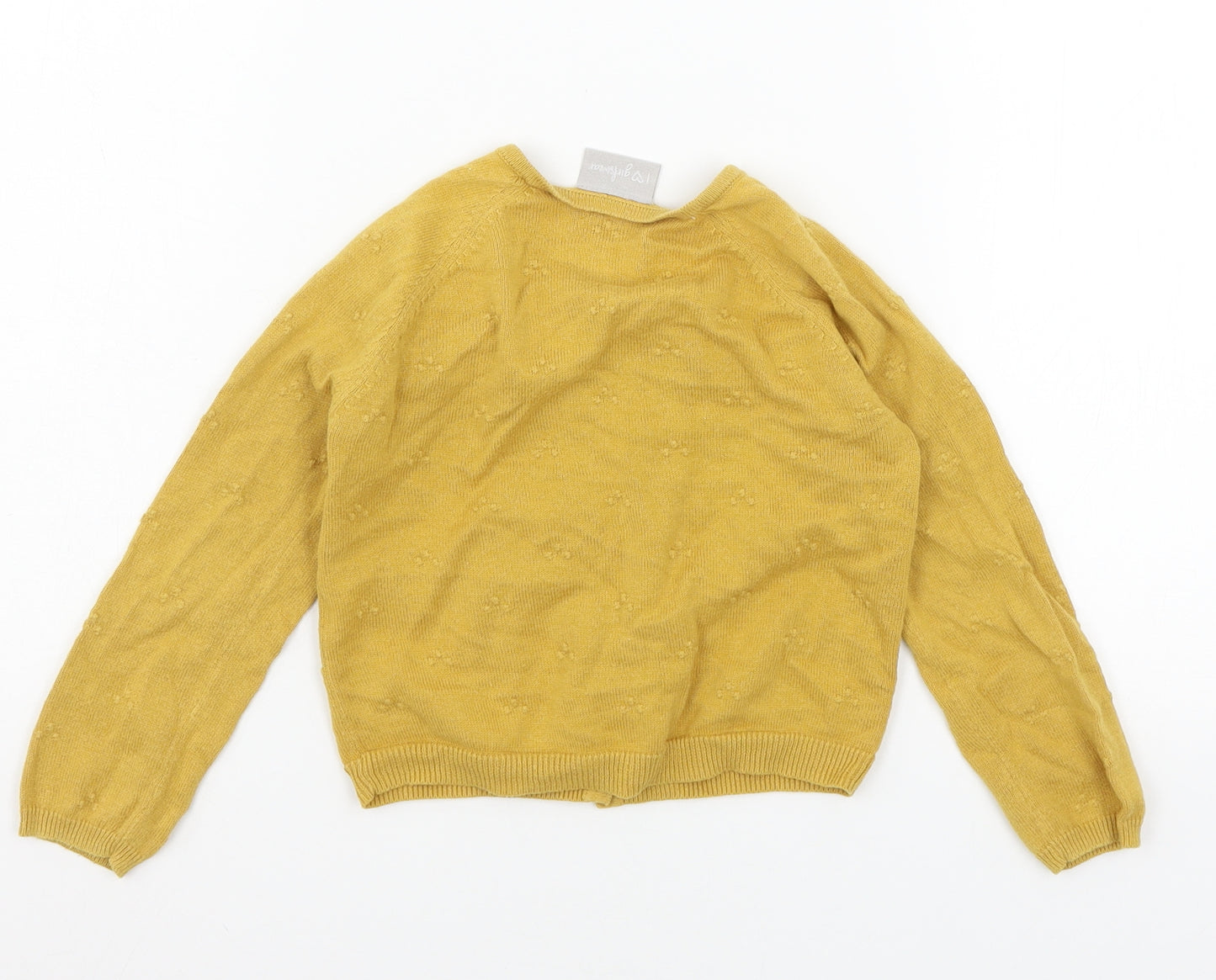 Matalan Girls Yellow  Knit Cardigan Jumper Size 4 Years