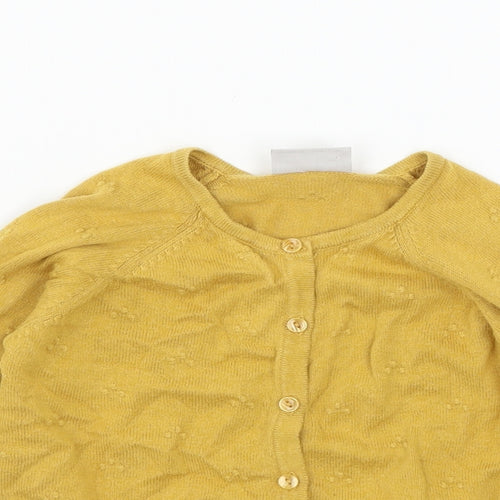 Matalan Girls Yellow  Knit Cardigan Jumper Size 4 Years