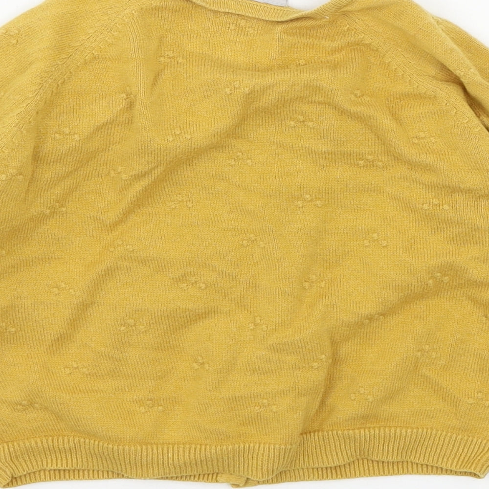Matalan Girls Yellow  Knit Cardigan Jumper Size 4 Years