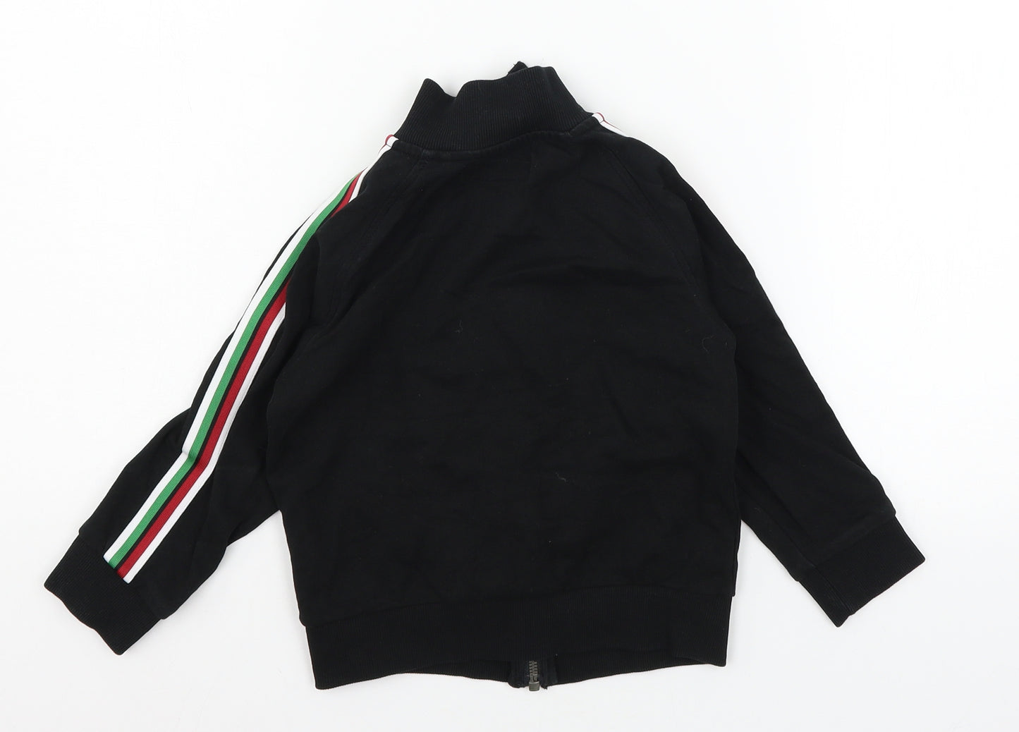 NEXT Boys Black Striped Jersey Full Zip Sweatshirt Size 3-4 Years