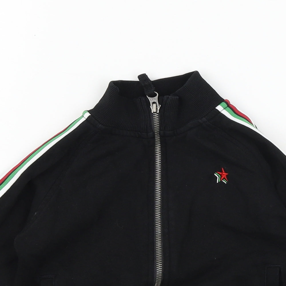 NEXT Boys Black Striped Jersey Full Zip Sweatshirt Size 3-4 Years