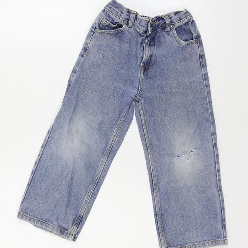 George Boys Blue  Denim Straight Jeans Size 4-5 Years - Distressed