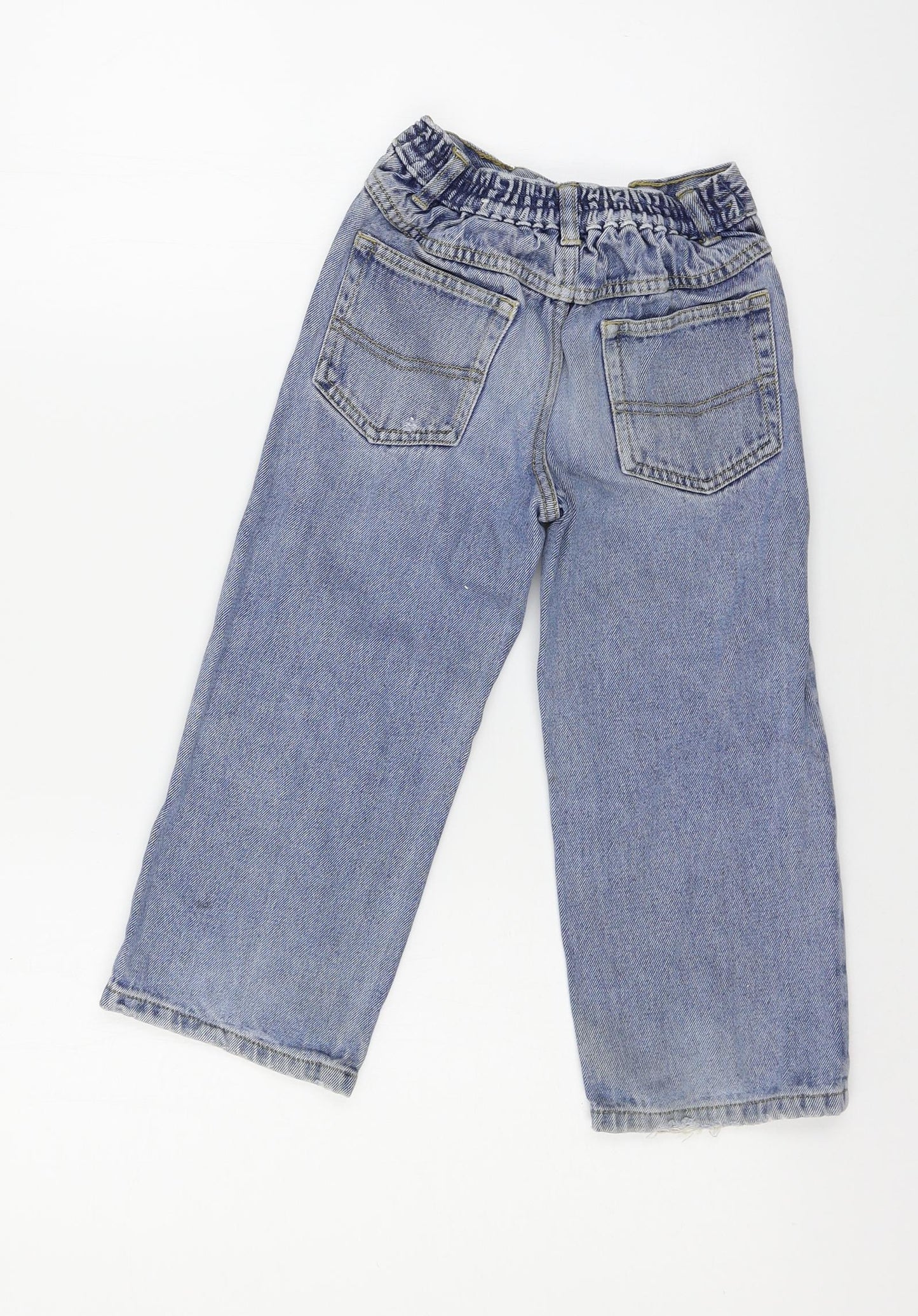George Boys Blue  Denim Straight Jeans Size 4-5 Years - Distressed