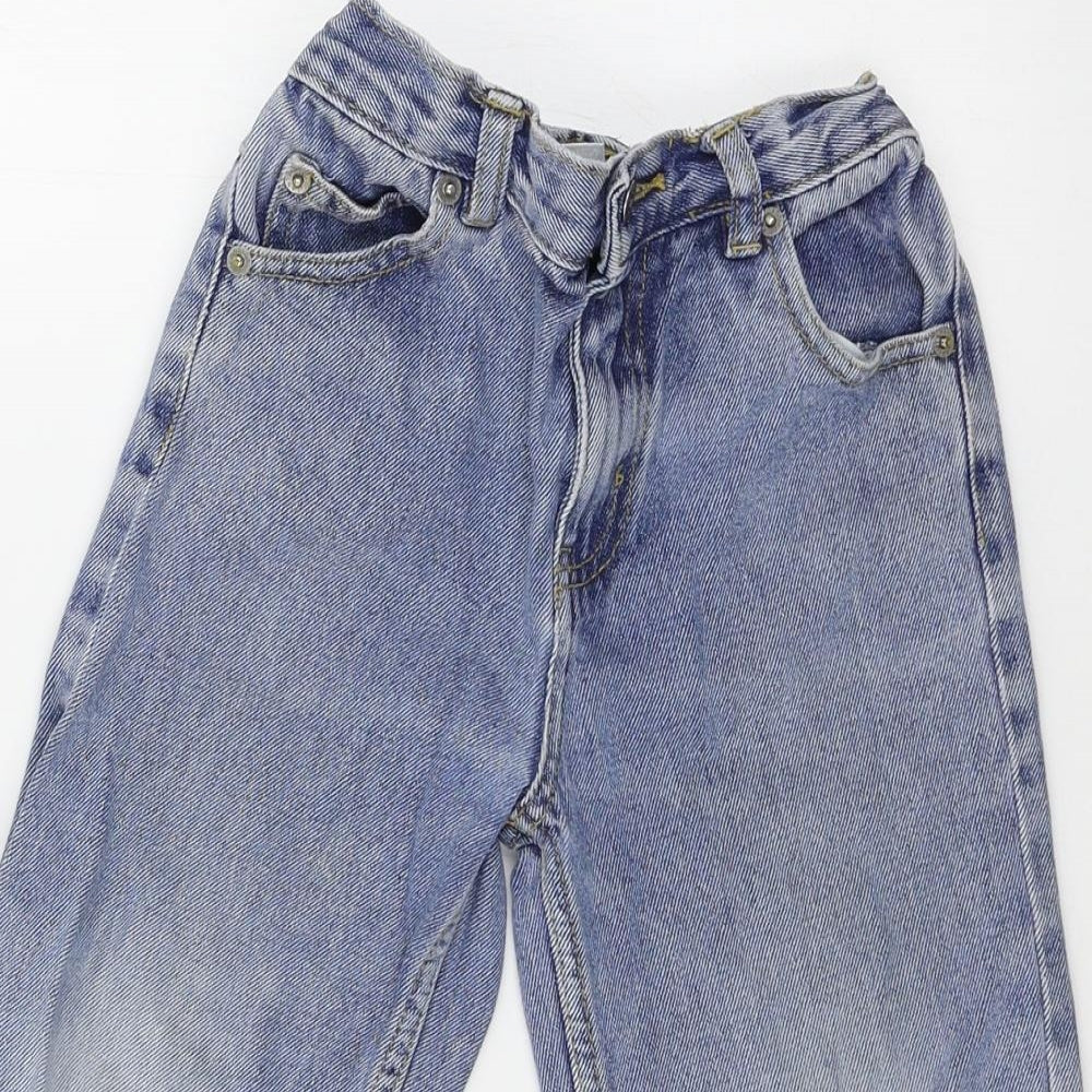 George Boys Blue  Denim Straight Jeans Size 4-5 Years - Distressed