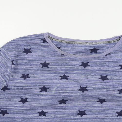 Marks and Spencer Womens Blue Striped Jersey Top Pyjama Top Size 8