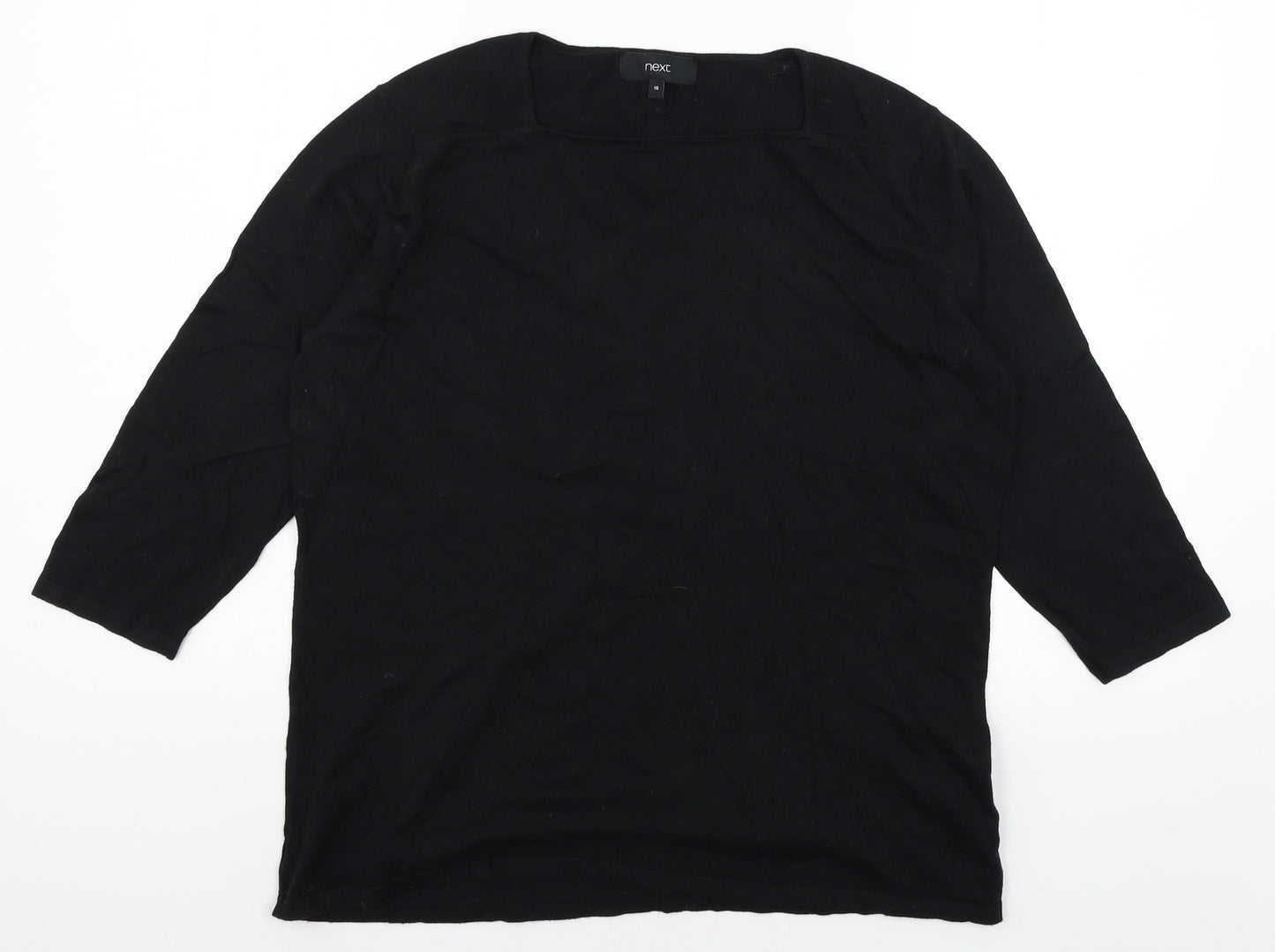 NEXT Womens Black  Knit Pullover Jumper Size 16