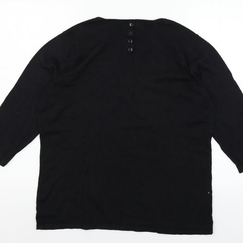 NEXT Womens Black  Knit Pullover Jumper Size 16