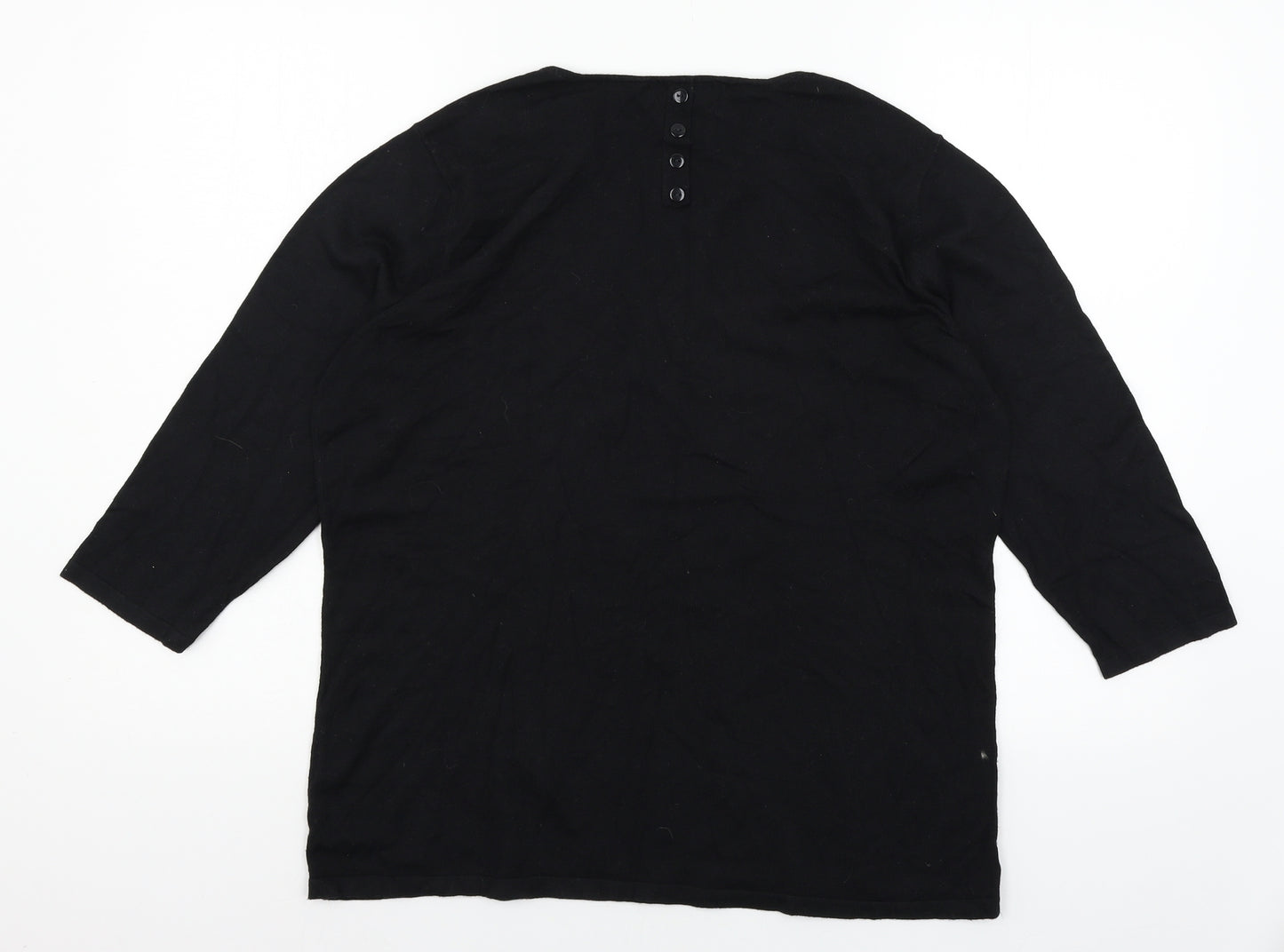 NEXT Womens Black  Knit Pullover Jumper Size 16