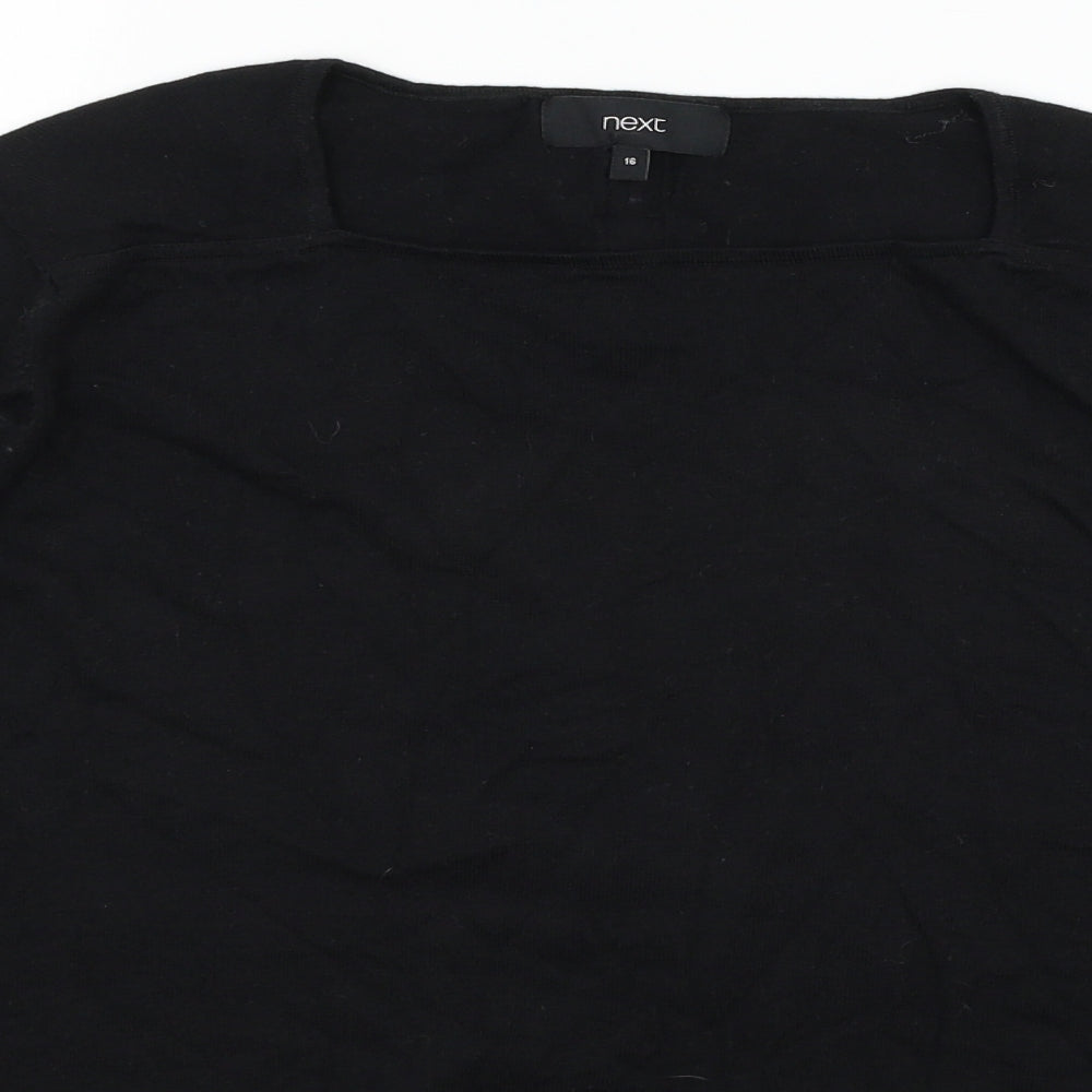NEXT Womens Black  Knit Pullover Jumper Size 16