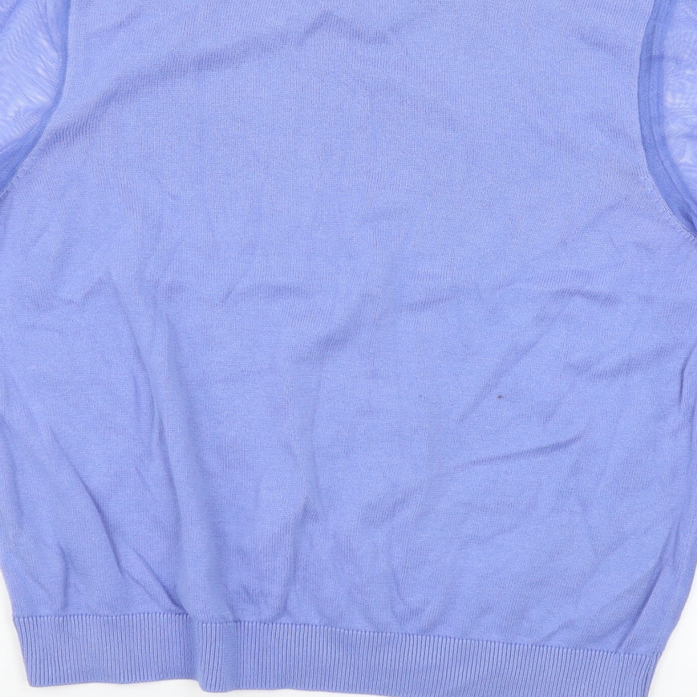 TU Womens Blue Floral Knit Pullover Jumper Size 10
