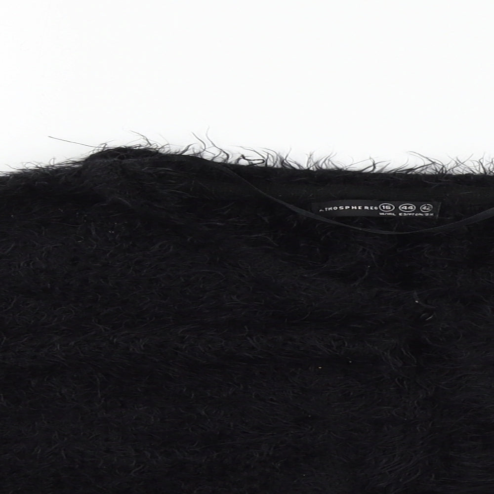 Atmosphere Womens Black  Knit Cardigan Jumper Size 16