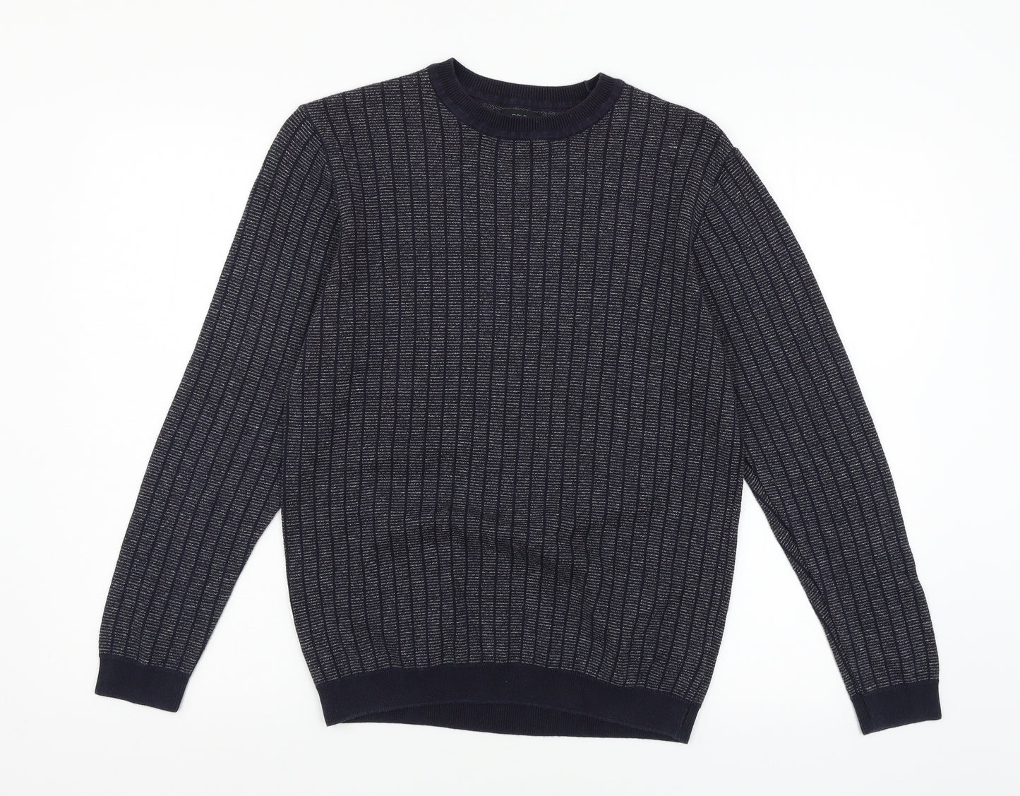 NEXT Mens Blue Striped Knit Pullover Jumper Size M