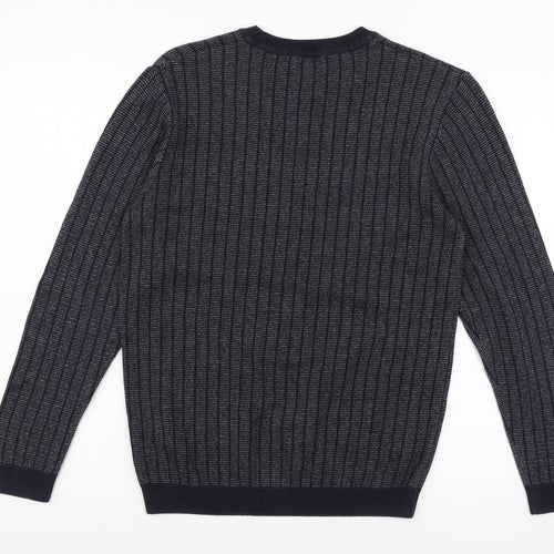 NEXT Mens Blue Striped Knit Pullover Jumper Size M