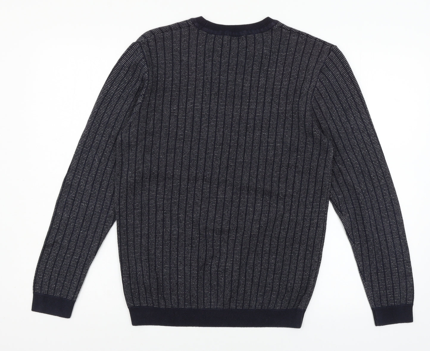 NEXT Mens Blue Striped Knit Pullover Jumper Size M