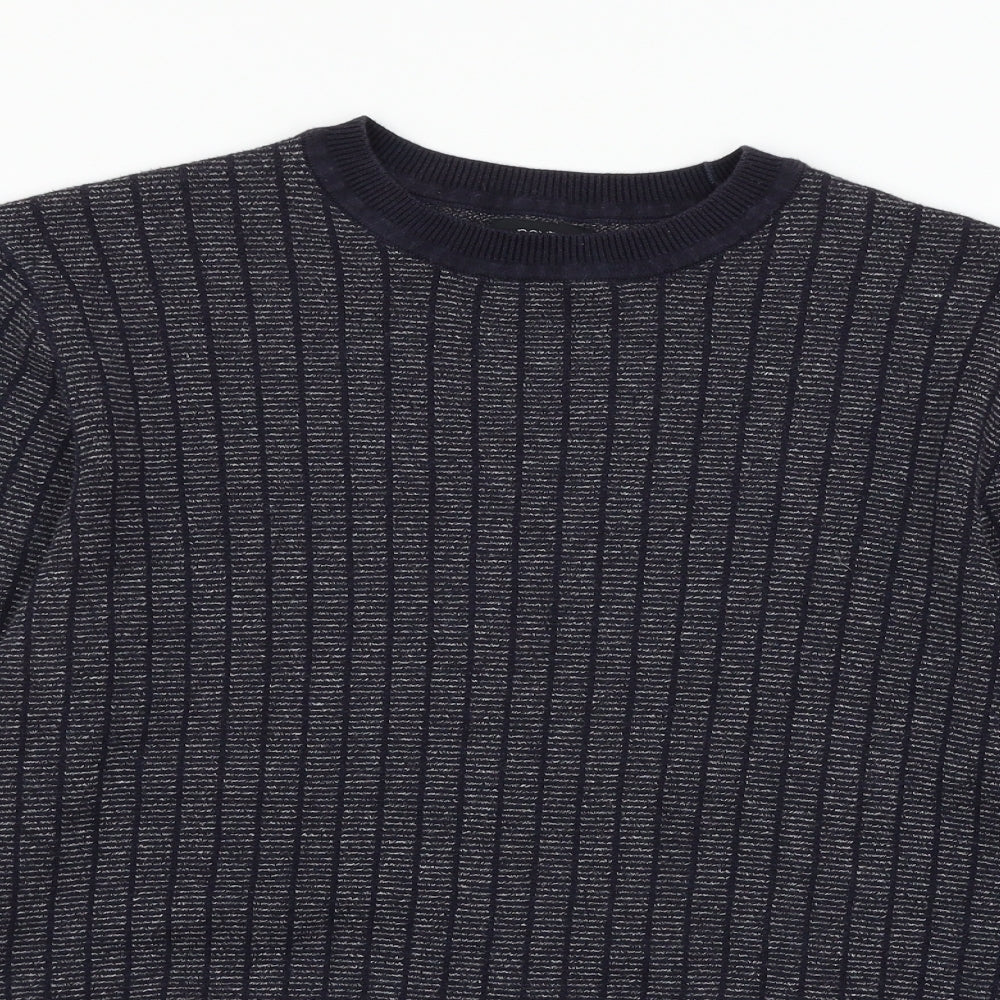 NEXT Mens Blue Striped Knit Pullover Jumper Size M