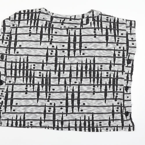 Saloos Womens Grey Geometric Knit Pullover Jumper Size S