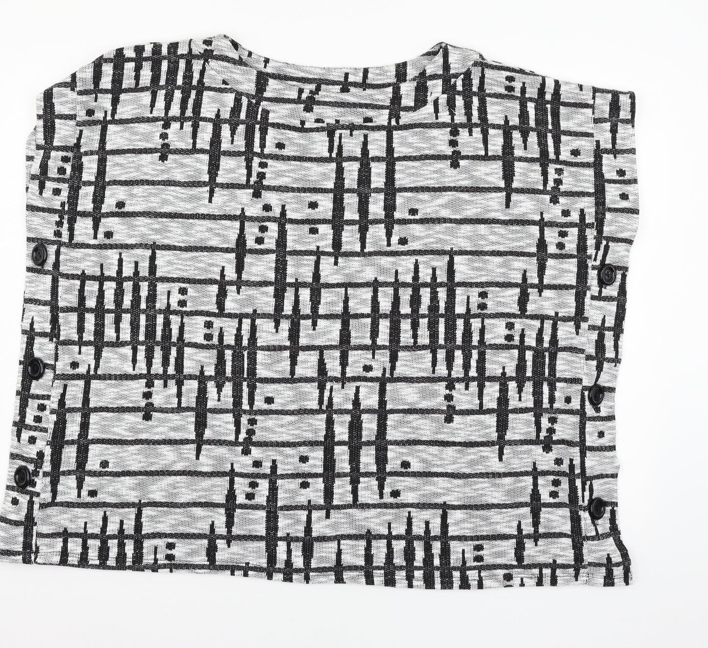 Saloos Womens Grey Geometric Knit Pullover Jumper Size S