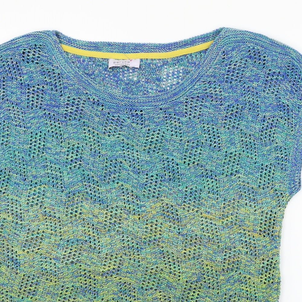 Per Una Womens Blue  Knit Pullover Jumper Size 16