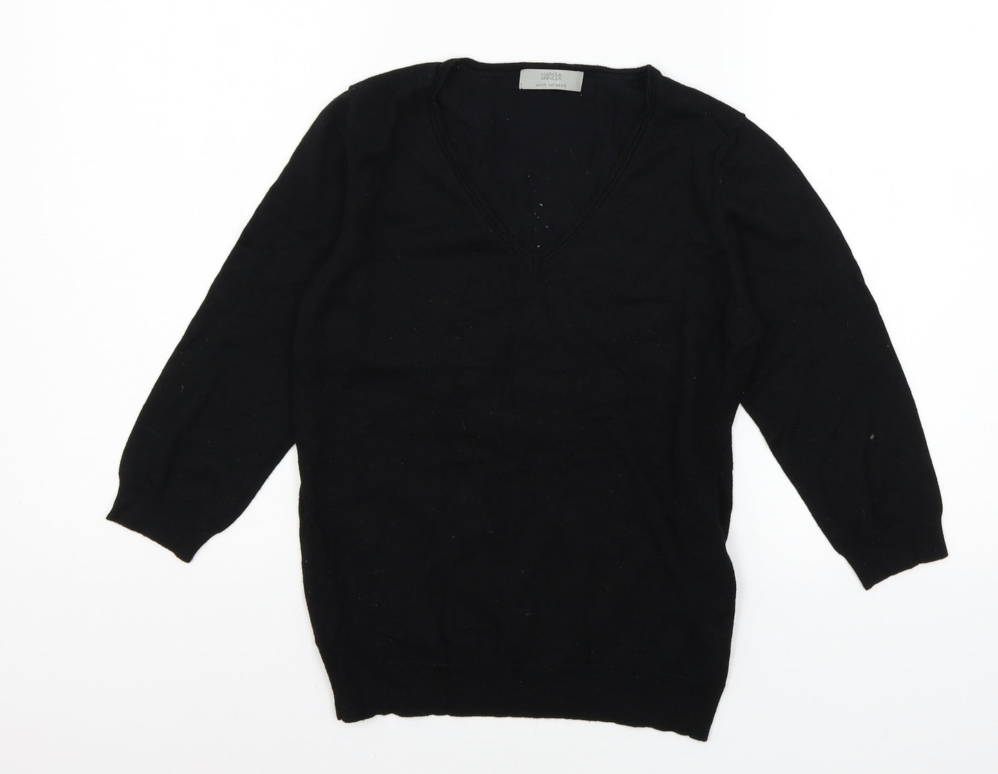 Marks and Spencer Womens Black  Knit Pullover Jumper Size 12