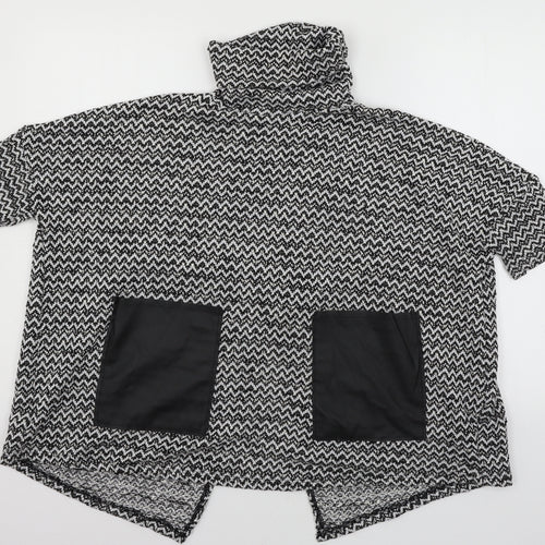 River Island Womens Black Striped Knit Pullover Jumper Size 6