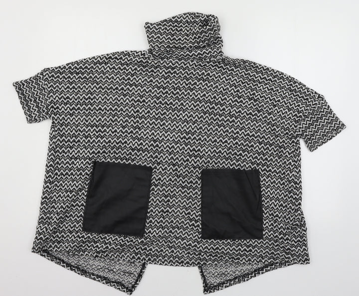 River Island Womens Black Striped Knit Pullover Jumper Size 6