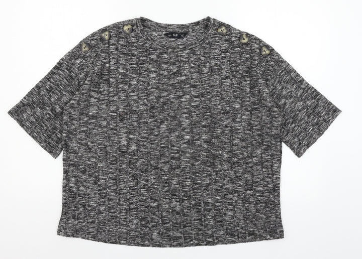 F&F Womens Grey  Jersey Basic T-Shirt Size 10