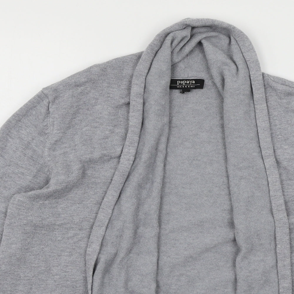 Papaya Womens Grey  Knit Cardigan Jumper Size 12