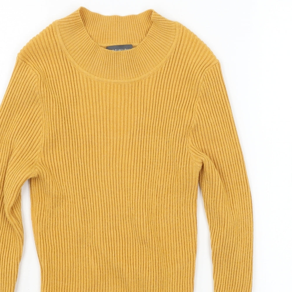 Primark Womens Yellow  Knit Pullover Jumper Size 12