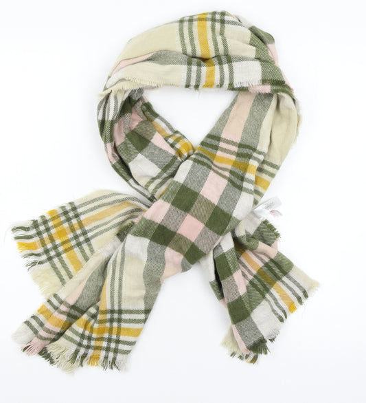 Front view of Primark women’s multicoloured plaid knit scarf