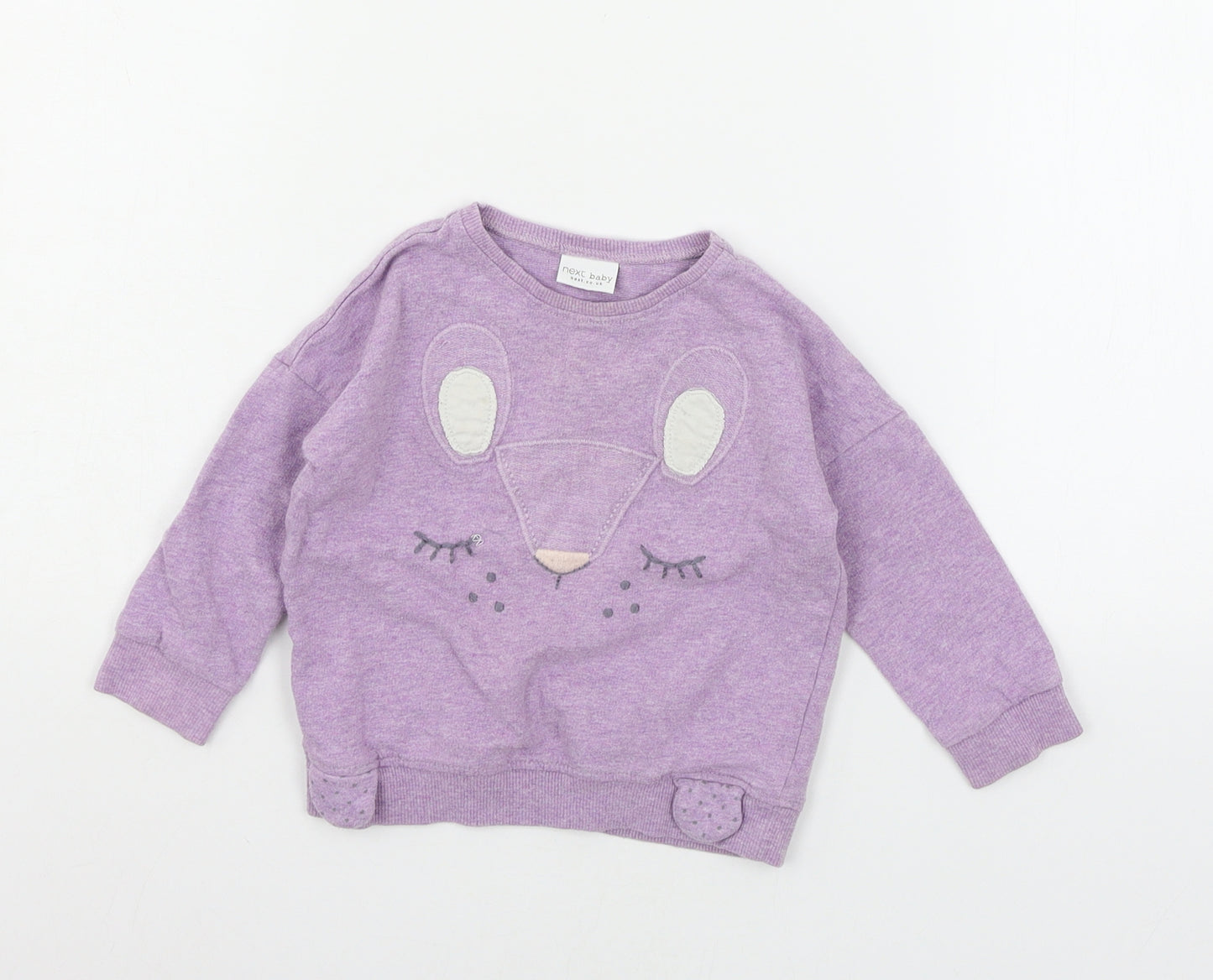 NEXT Girls Purple  Jersey Pullover Jumper Size 12-18 Months  - Rabbit