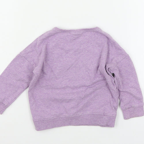 NEXT Girls Purple  Jersey Pullover Jumper Size 12-18 Months  - Rabbit