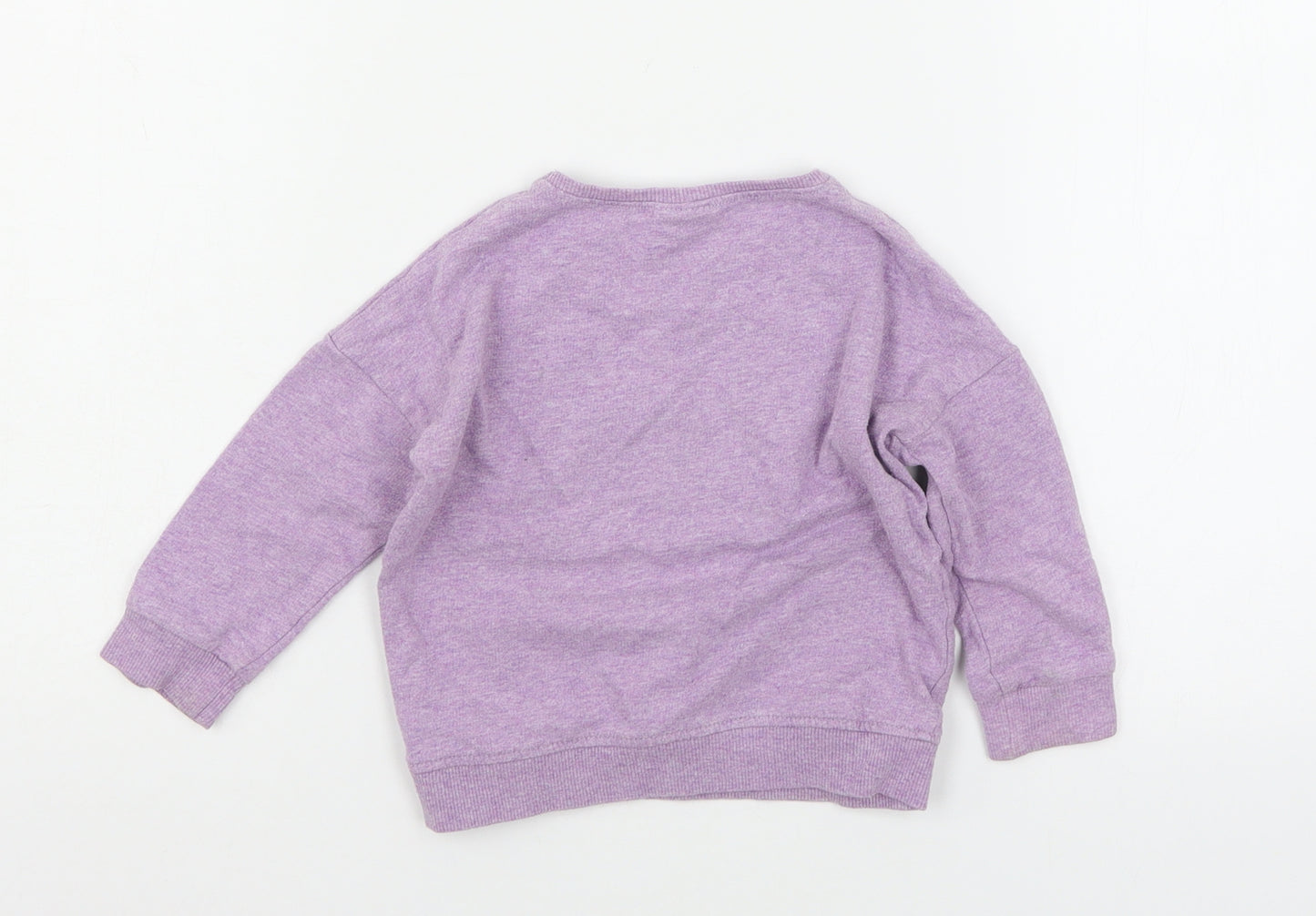NEXT Girls Purple  Jersey Pullover Jumper Size 12-18 Months  - Rabbit