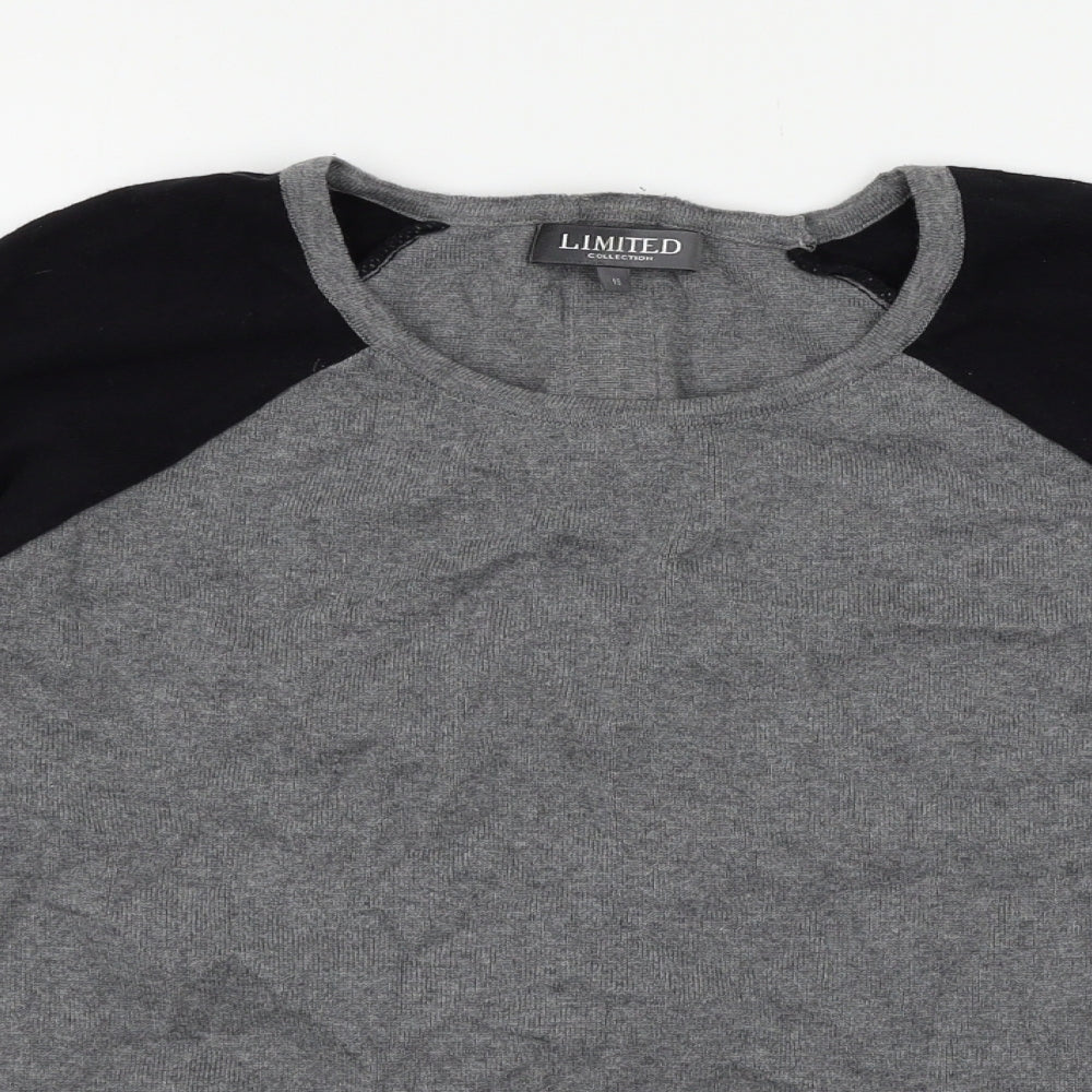 Limited Collection Womens Grey  Knit Pullover Jumper Size 16