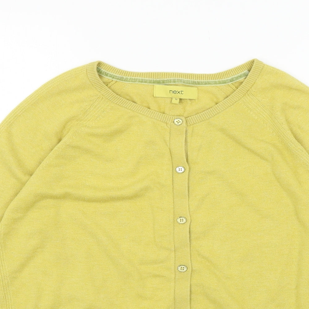 NEXT Womens Yellow  Knit Cardigan Jumper Size 12