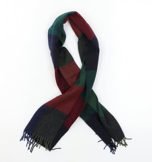 Front view of Preworn women’s multicoloured check knit scarf